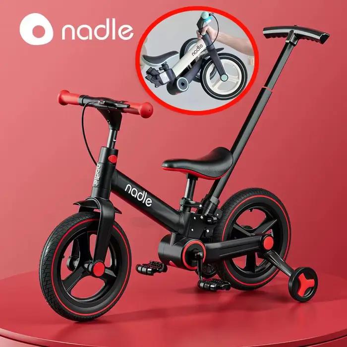 Vélo d'équilibre pour enfants 4-en-1, vélo pliable à pédales pour filles et garçons de 1 à 6 ans