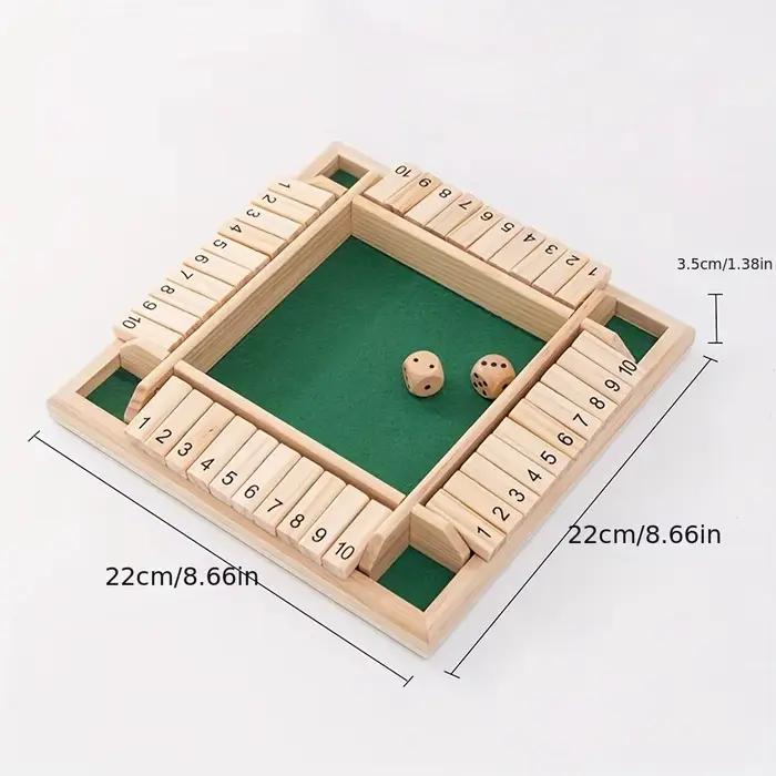 Jeu de société à dés en bois, boîte fermée pour 4 joueurs, jeu à rabats et dés, Interaction Parent-e