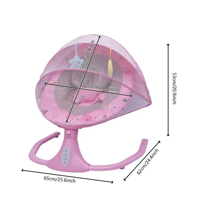 Chaise berçante électrique pour bébé avec télécommande, angle et vitesse réglables, musique Bluetoot