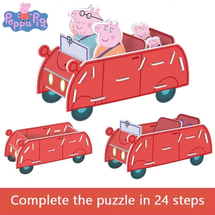 Peppa Pig – Puzzle tridimensionnel pour enfants de 3 à 6 ans, jouets d'éveil d'intelligence, cadeau 