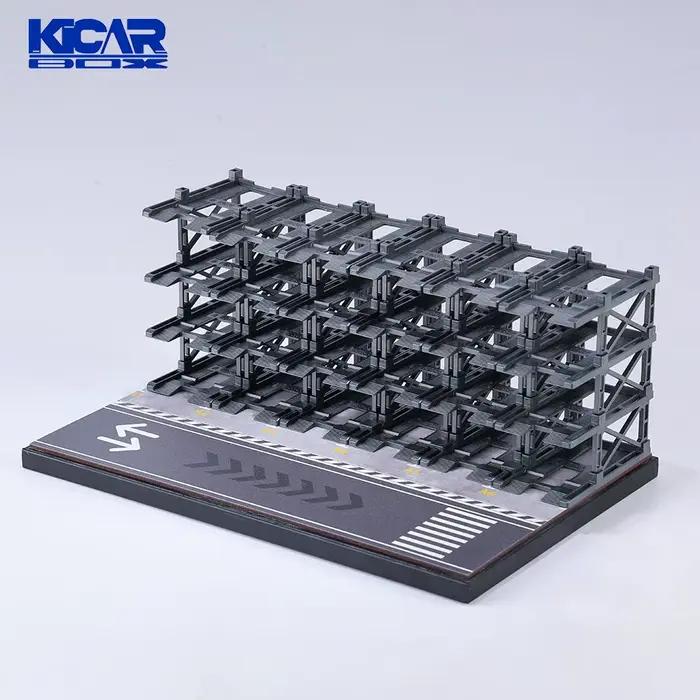 KicarMod 1/64 modèle de construction de stationnement 3D voiture 24 places assemblé parc de voiture 
