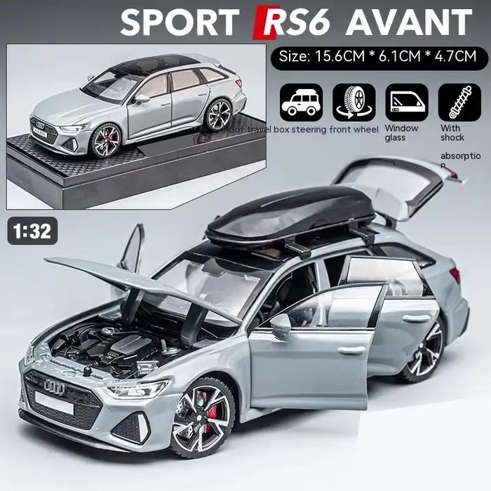 Modèle de voiture RS6 1:32, édition noire : personnalisé pour les enfants, simulation réaliste, méta