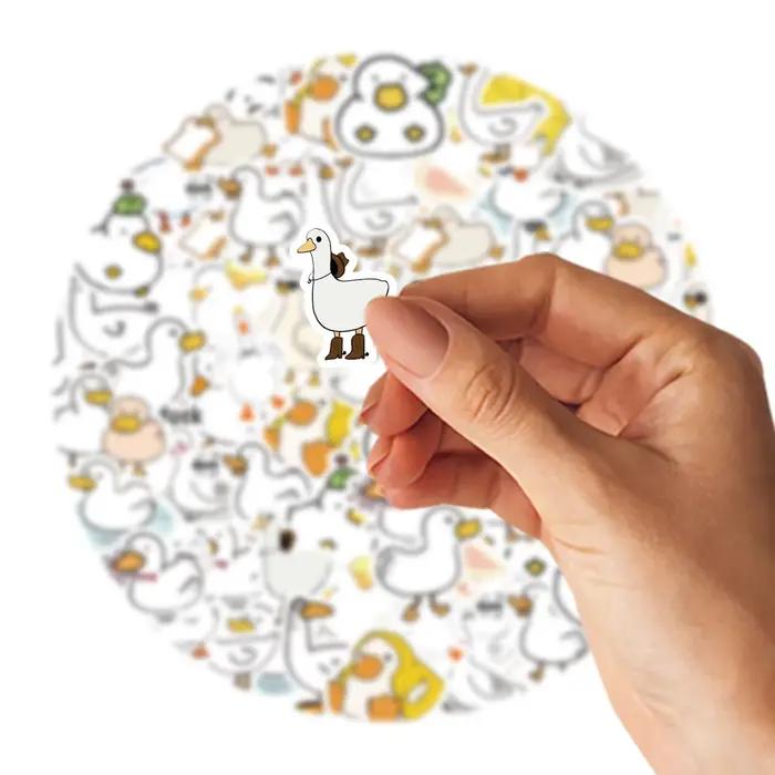 50pcs mignon canard dessin animé Graffiti autocollants décoré cahier tasse d'eau journal valise guit