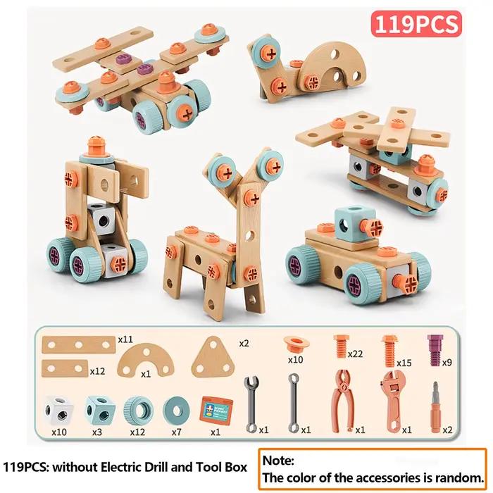 Ensemble d'outils pour enfants, Kit de jouets d'assemblage d'écrou de bricolage, outils de construct