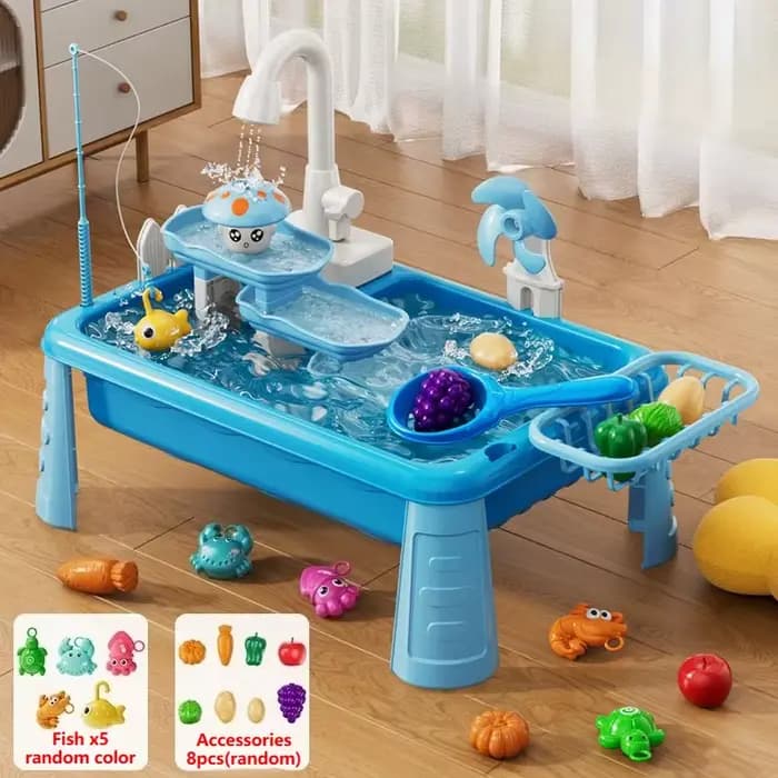 Table d'eau pour enfants avec évier, cuisine extérieure avec eau courante, jeux de pêche, table de j