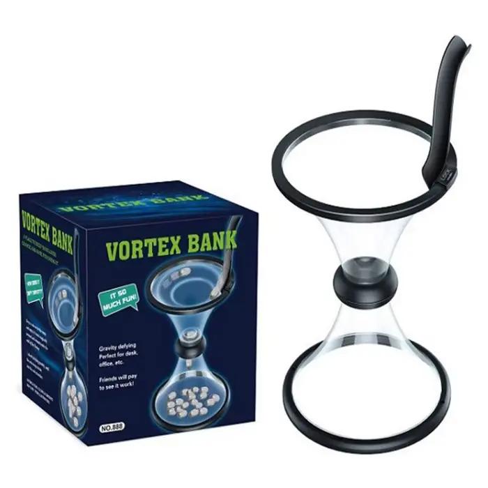 Tirelire à pression amusante pour adultes et enfants, tourbière à vortex, montre de cowcling, argent