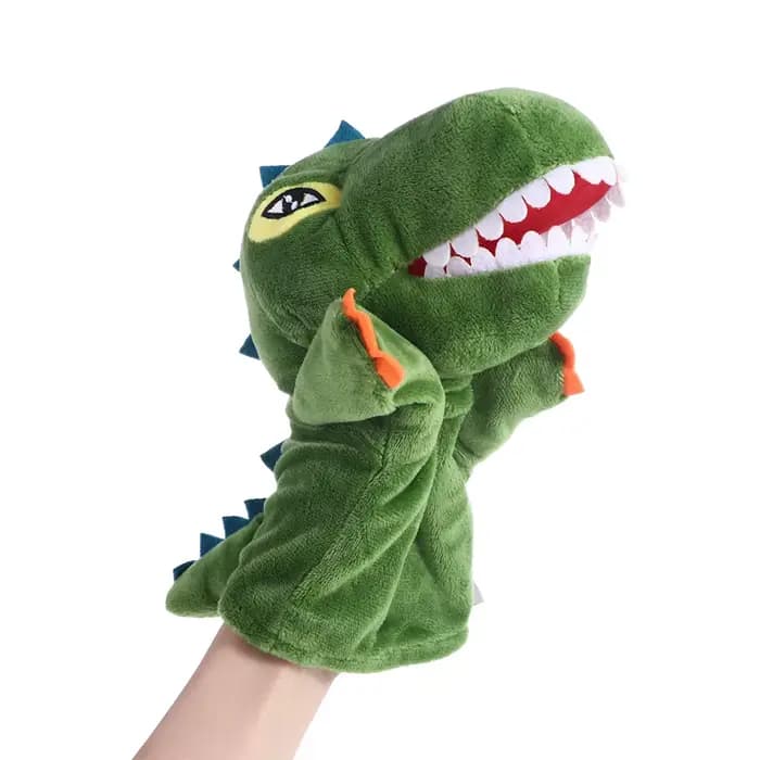 Jouets éducatifs animaux en peluche ours requin jouets en peluche dinosaure marionnette à doigt main