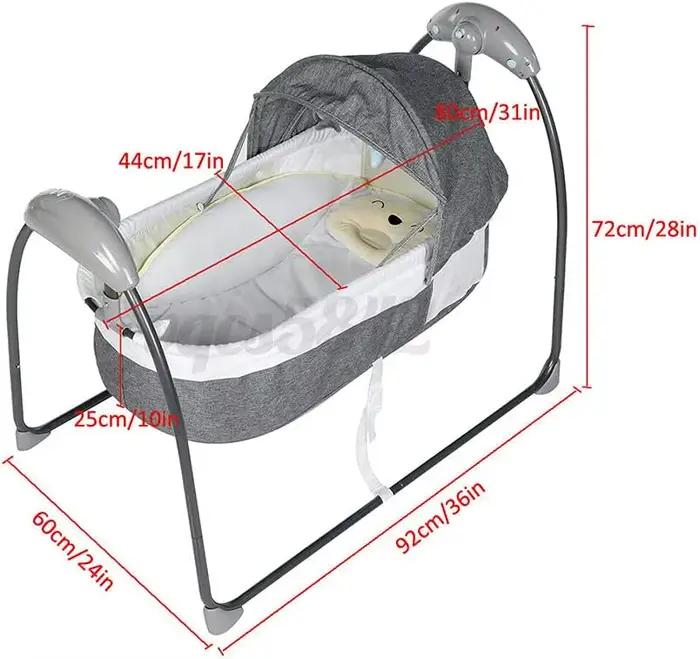 Berceau à bascule électrique pour bébé, balançoire automatique pour nourrisson avec télécommande, tr
