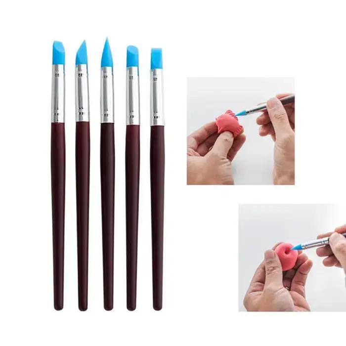 5 pièces/ensemble outils de Sculpture en argile de Silicone pour la modélisation des pinceaux pointa