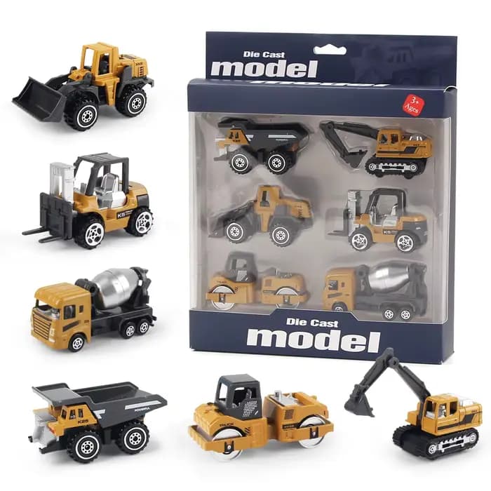 Camion d'ingénierie en alliage 6 pièces/ensemble, véhicule chargeur, pelle, tracteur, voiture, modèl