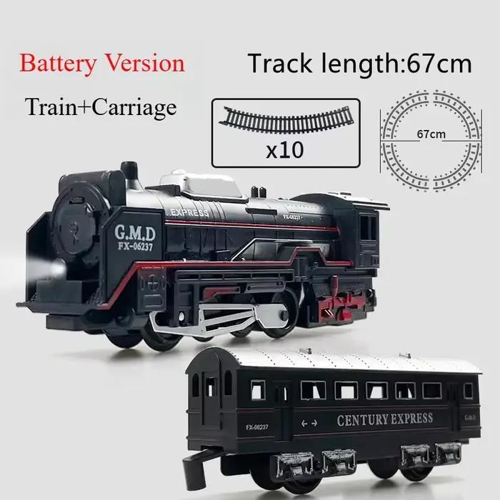 Ensemble de jouets de Train à vapeur de fret électrique rétro-assemblage de bricolage piste ferrée l