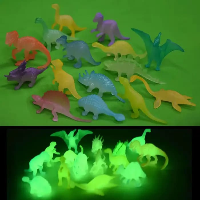 Blocs de dinosaures Jurassic World Noctilucent, 16 pièces/sac, lueur dans la nuit, figurine d'action