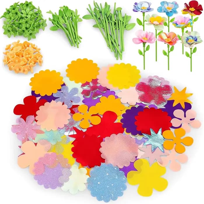 Kits de Bricolage pour Enfants : Jouets Bouquets de Fleurs en Tissu - Jouet Marché aux Fleurs pour C