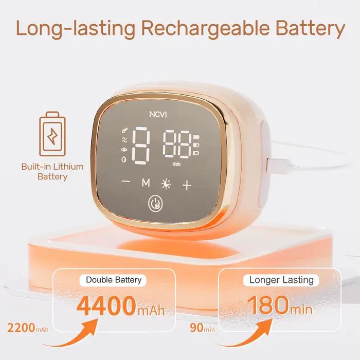 Tire-lait électrique double NCVI, 4 modes/9 niveaux, batterie améliorée 4400 mAh, ultra-silencieux 4