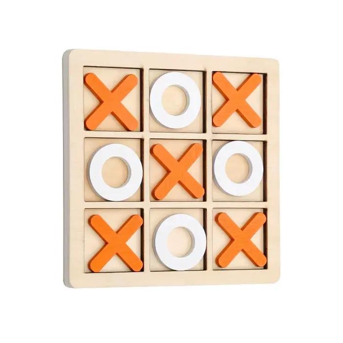 Puzzle d'échecs Montessori XO, formes géométriques 3D, jeux de société pour enfants, jouets éducatif