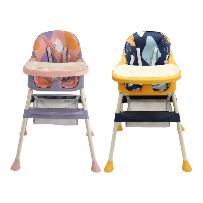 Chaise haute BYMAOCAR 4-en-1, chaise haute pliable pour enfants, siège bébé portable avec repose-pie