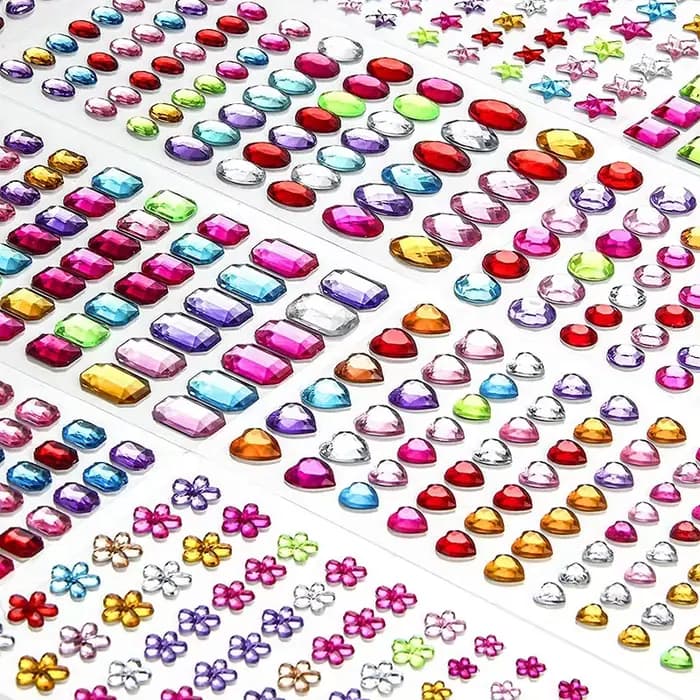 Autocollants 3D en cristal acrylique pour enfants, 1 à 6 feuilles, décoration auto-adhésive, artisan