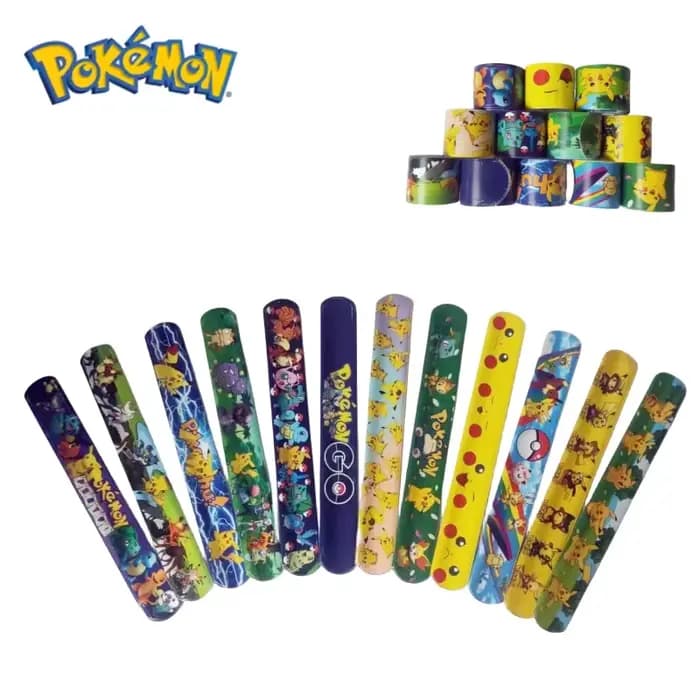 Bracelets Pokemon Pikachu, Bracelet à pression, personnages de poupée Anime, anneau à main pour enfa