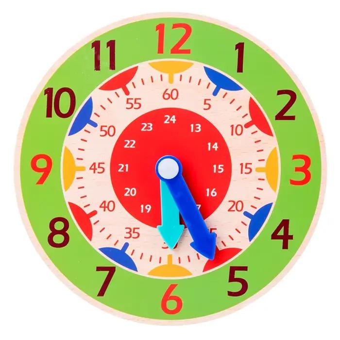 Horloge en bois Montessori pour enfants, jouets d'apprentissage du temps, outils pédagogiques, jouet