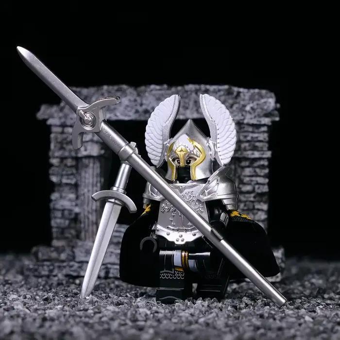 Briques MOC, anneaux de seigneur, blocs de construction de gardes de fontaine, chevalier Gondor de l