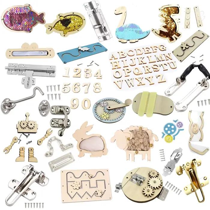 Montessori Busy Board Jouets pour enfants, Jeux de bricolage, Pièces de planche, Jouets en bois, Jeu