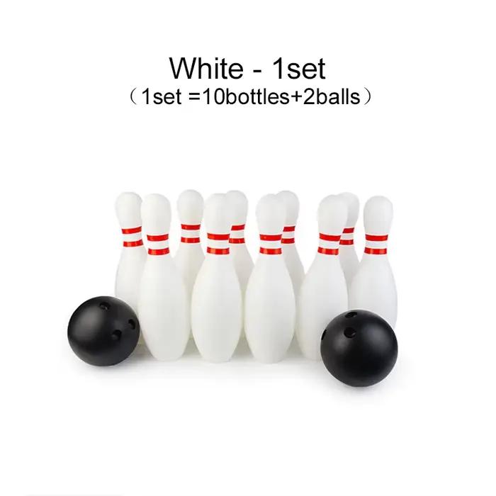 Ensemble de Bowling blanc, balle et épingles en plastique, jeux de Bowling, Sports de plein air, Gut