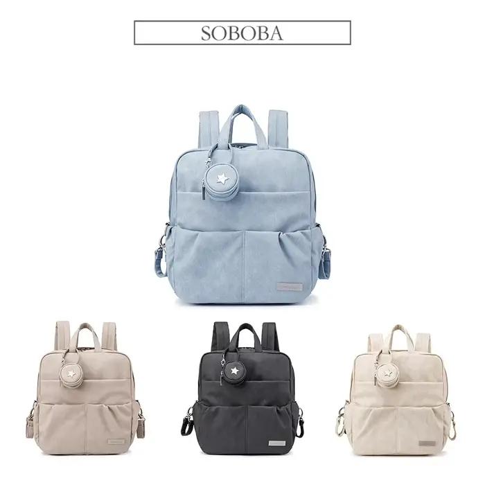Soboba nouveau sac à dos à couches pour nouveau-né bébé grande capacité sac à couches étanche avec p