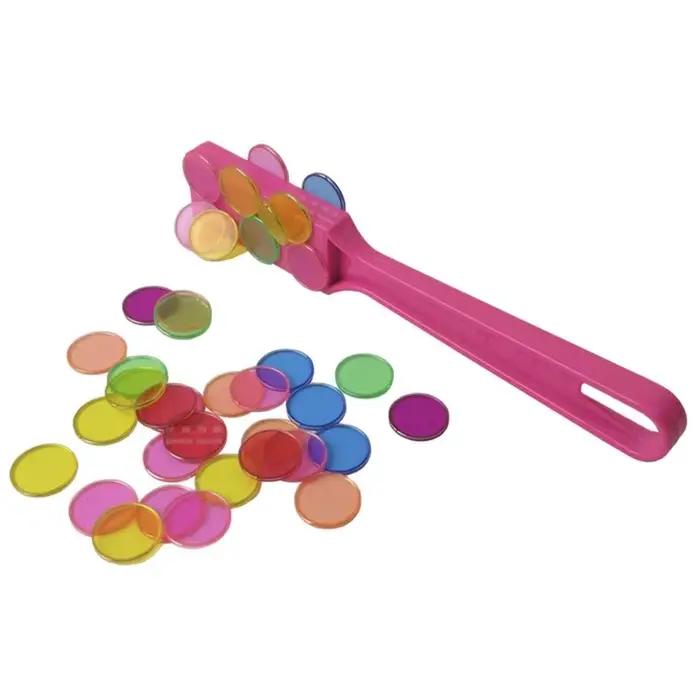 Bâton de feuille circulaire magnétique de couleur en plastique, jeu d'expérimentation magnétique de 