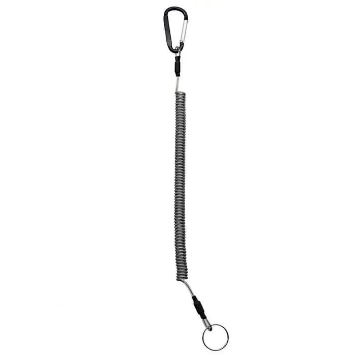 Porte-clés corde Anti-perte rétractable avec mousqueton, pince de pêche à ressort enroulé antivol, l