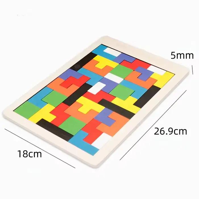 Puzzle en bois Tangram, matériel Montessori, blocs de construction, jouets éducatifs pour enfants, 1