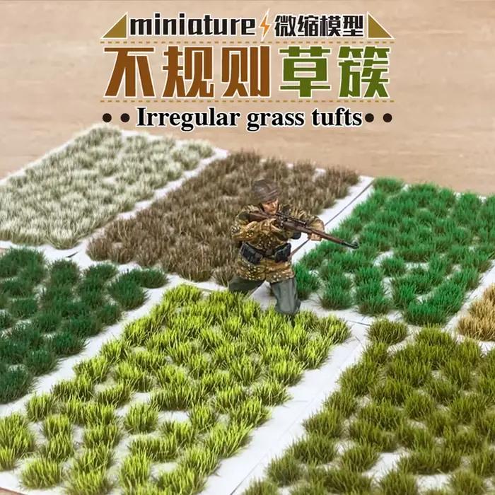 Kit de modèles de grappes d'herbe et de fleurs colorées, pour la fabrication de Table de sable, maté