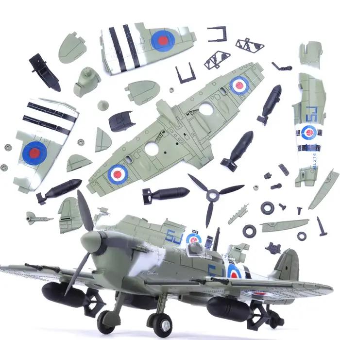 22 cm 4D bricolage jouets combattant assembler des blocs modèle de construction avion modèle militai