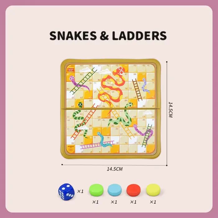 Jeu de serpents et d'échelles magnétiques, jeu de société portable et pliable, peut être placé dans 