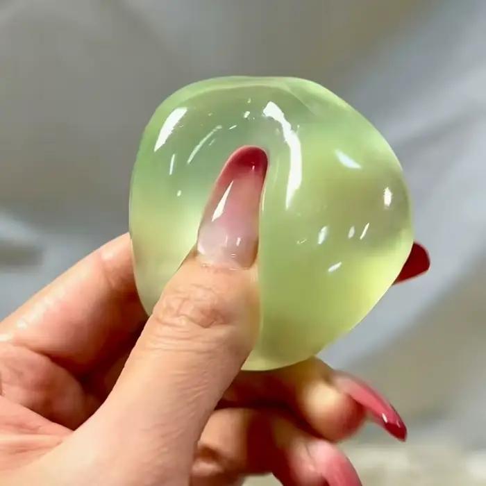 Jouet Squishy Maltose Bleu, Jouet Anti-Stress Mochi Mignon, Jouet Sensoriel Doux, Balle Transparente
