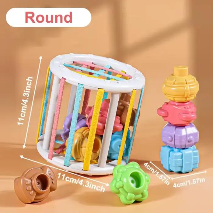 Jouets éducatifs d'apprentissage Montessori pour bébé de 0 à 12 mois, blocs de formes colorées, jeu 