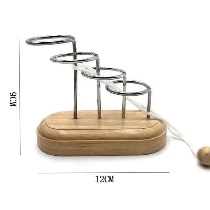 Puzzle à anneau et corde, casse-tête en bois pour adultes et enfants, Solution de problèmes de défi 