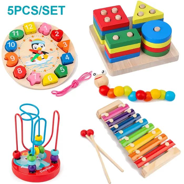 Jouets en bois Montessori pour bébés, garçon et fille, cadeau, jeux de développement pour bébés, Puz