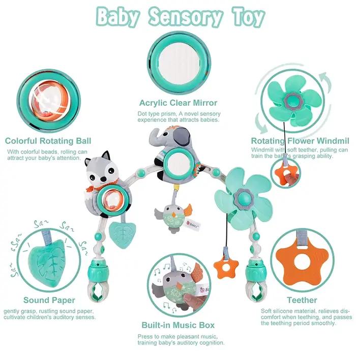 Poussette bébé arc jouet berceau bébé Mobile Musical Animal pliable voyage siège de voiture activité