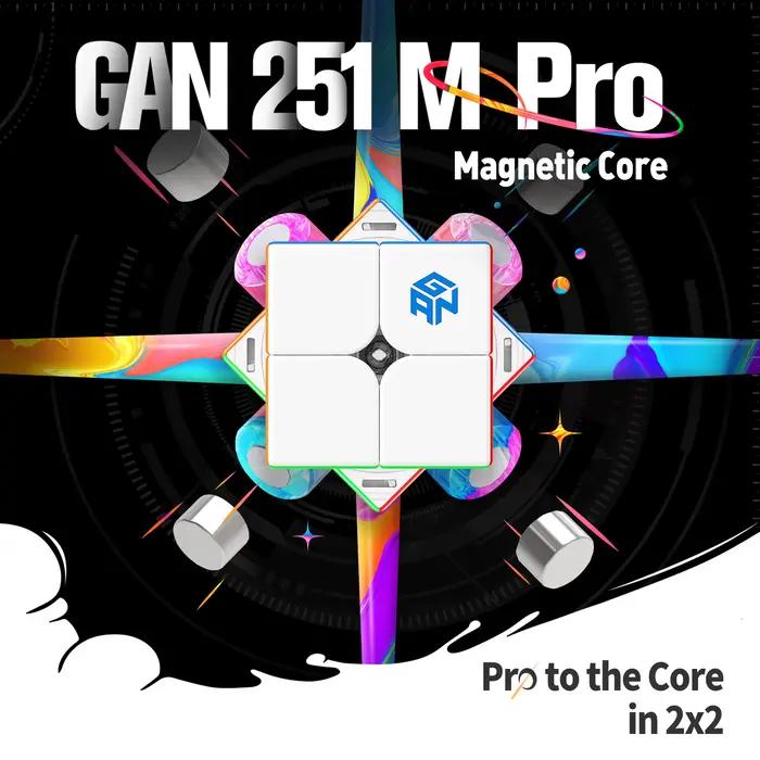 [Picube] GAN251 M Pro Air Leap 2x2 Cube de vitesse magnétique professionnel GANCUBE 251M 2x2x2 Mange