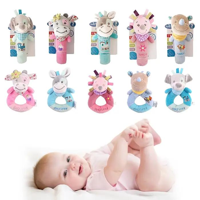 Nouveau bébé Animal main cloche hochet doux hochet jouet nouveau-né éducatif hochet Mobiles bébé jou