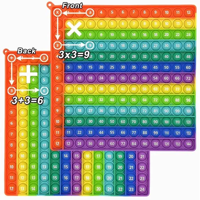 Jeux de Multiplication, tableau d'addition, jouets Pop Fidget, 12x12 et 12 + 12 fois, activité de pr