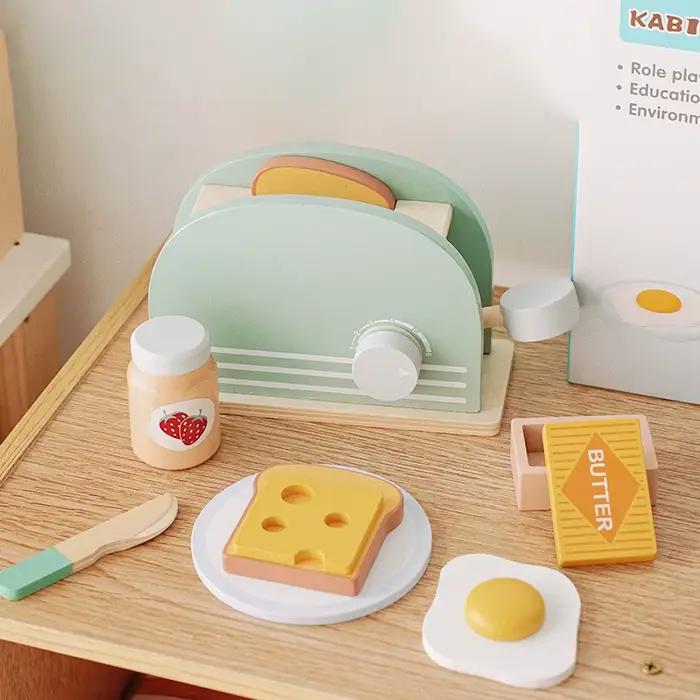 Jouet grille-pain en bois, kit de machine à pain pour enfants, jeu de simulation de cuisine, ensembl