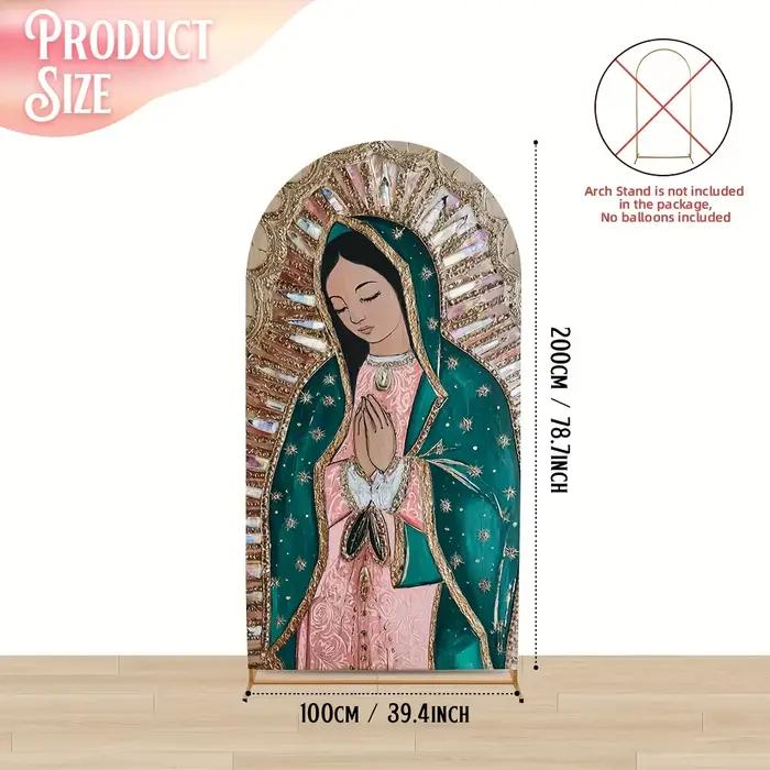 VIKAMA Portrait de Notre-Dame de Guadalupe avec un arrière-plan en arche élégant - Parfait pour les 