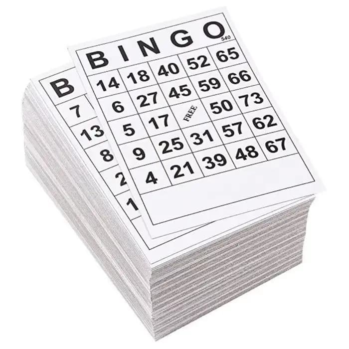 Cartes de jeu de Bingos jetables, 60 pièces, Non répétitifs, jeux de divertissement numériques pour 