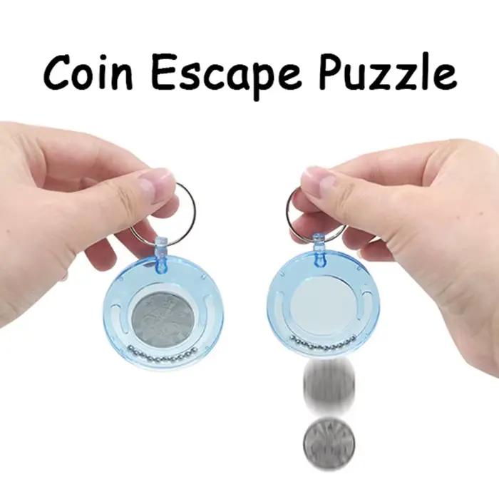 Puzzle d'évasion de pièces de monnaie, tours de magie, pièce de monnaie qui disparaît, magiciens déb