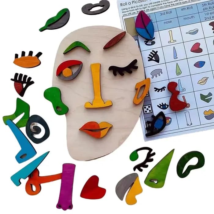 BAAU Puzzles Montessori en bois, Puzzle d'art moderne Picasso en 26 parties, tige éducative d'art du