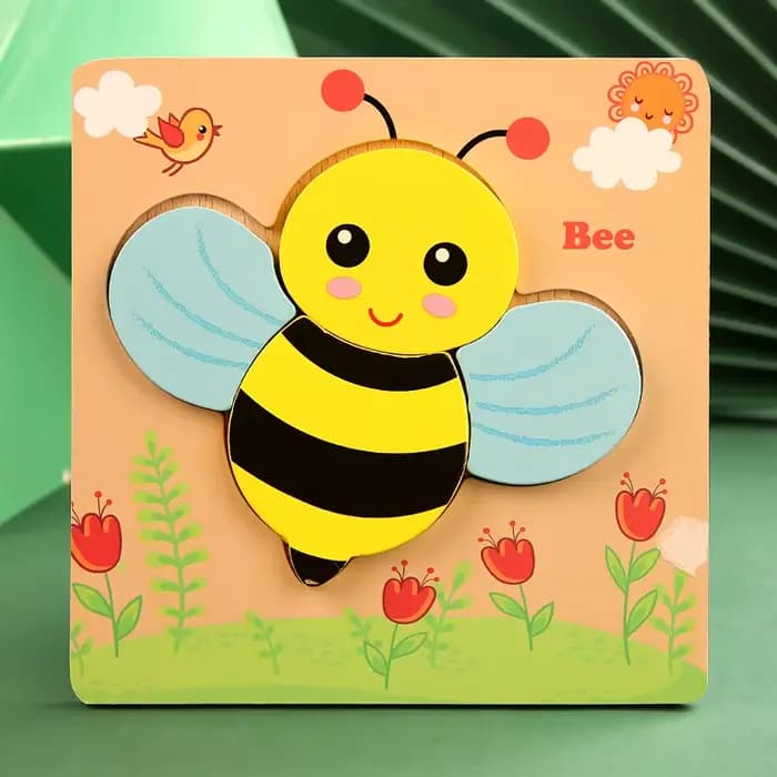 Puzzle 3D en bois de haute qualité pour bébé, dessin animé, trafic d'animaux, jeu de Cognition d'app