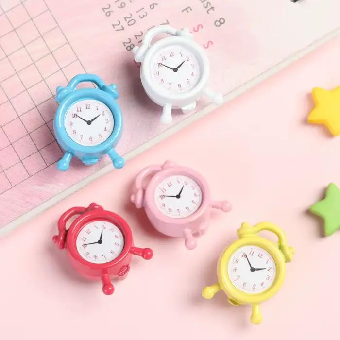 Mini Réveil en Métal à Échelle 1:12, Décoration de Maison de Beurre, Jouet Miniature, Accessoires de