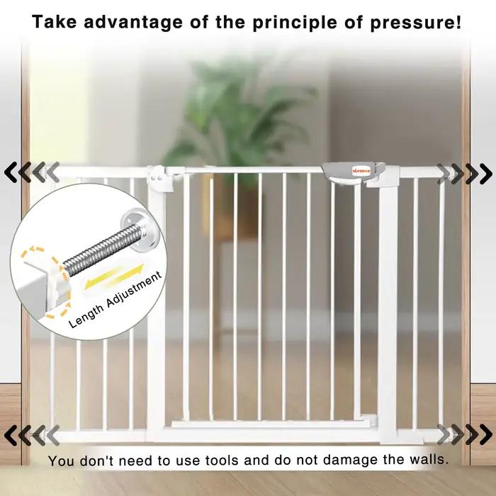 UBRAVOO Porte bébé pour portes et escaliers, recommande 100 cm, Barrière de sécurité pour animaux de