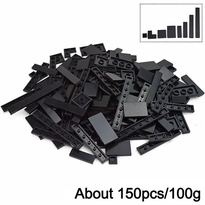 150 pièces de tuiles plates fines et lisses multicolores Leduo - Briques de construction éducatives 